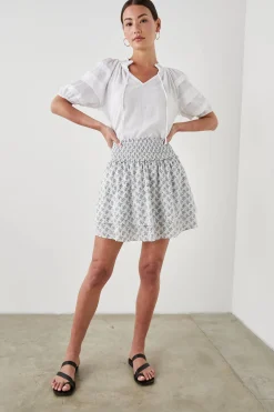 Addison Skirt White Blue Ivy