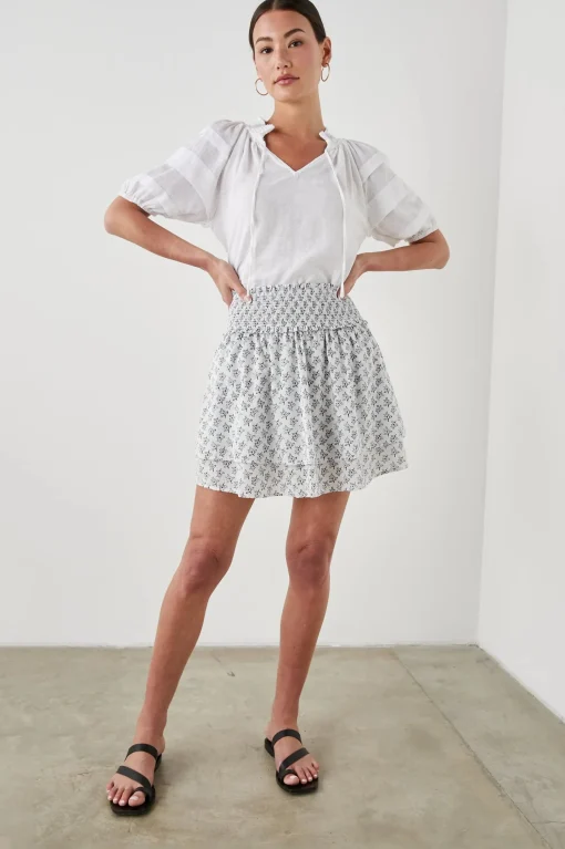 Addison Skirt White Blue Ivy