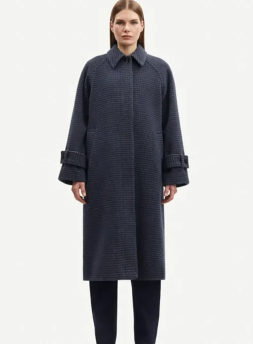 Alma Coat Blue Mix Houndstooth