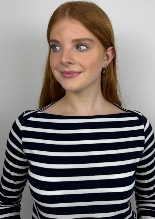 Attila Top Navy Pinstripe