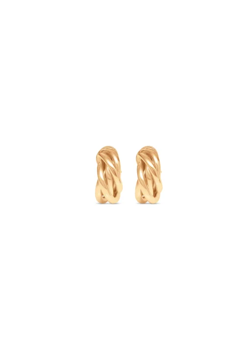 Chunky Twist Hoops Gold