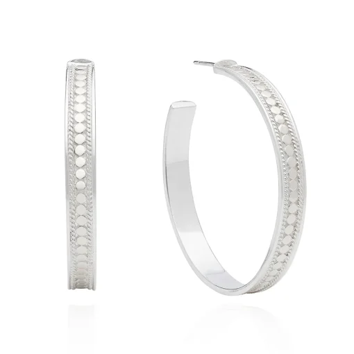 Classic Large Hoop Earrings Silver