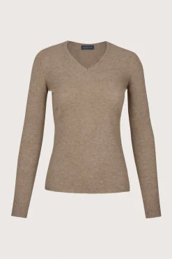 Classic V-Neck Cashmere Brown