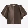 Cleo Puff Sleeve Top Chocolate