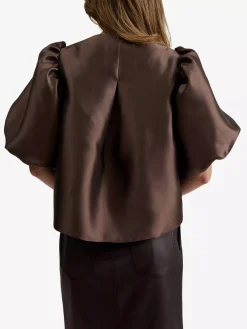 Cleo Puff Sleeve Top Chocolate