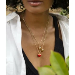 Diamond & Golden Apple Necklace