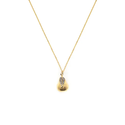 Diamond & Golden Pear Necklace