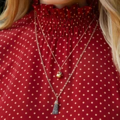 Diamond & Golden Pear Necklace