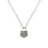 Diamond & Silver Chunky Lock Necklace