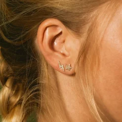 Diamond & Silver Star Studs