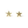 Diamond & Yellow Gold Star Studs