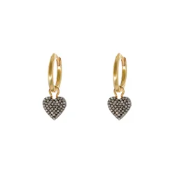 Diamond Heart Hoops
