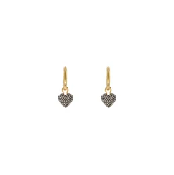 Diamond Heart Hoops