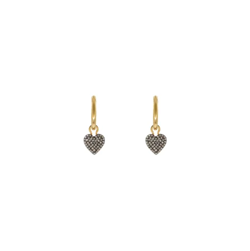Diamond Heart Hoops