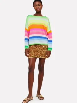 Doris Crew Spring Green/Neon Stripes