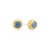 Dumortierite Stud Earrings Gold