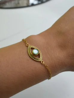 Evil Eye Green Quartz Bracelet