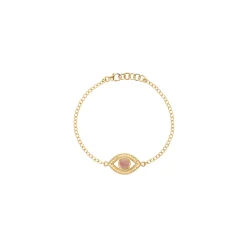 Evil Eye Pink Opal Bracelet