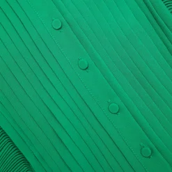Green Chiffon Sleeveless Ruffle Midi Dress