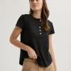 Henley Top Black