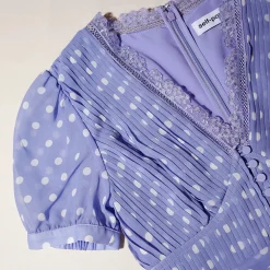 Lilac Polka Print Chiffon Dress