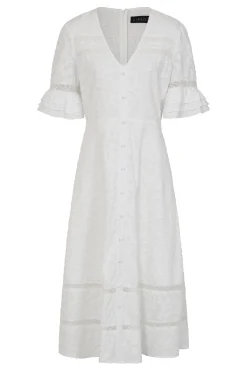 London Dress White Jaquard