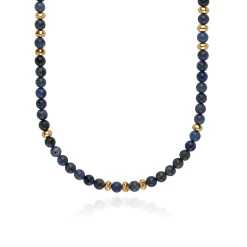 Long Medium Dumortierite Beaded Necklace