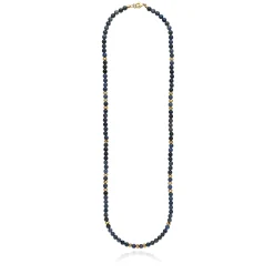 Long Medium Dumortierite Beaded Necklace