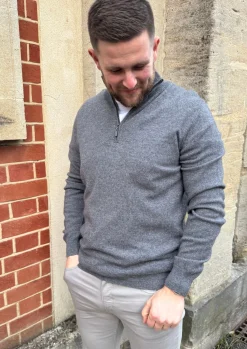 Max Half Zip Knit Grey