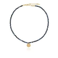 Medium Pendant Dumortierite Beaded Necklace