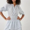 Milana Dress White Blue Ivy