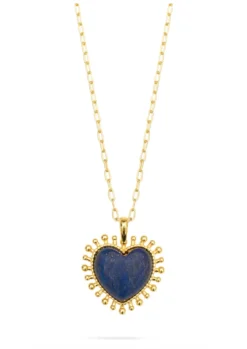 Mini Heart Pendant Necklace Lapis