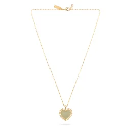 Mini Heart Pendant Necklace Lime Jade