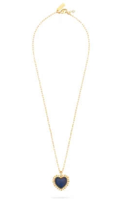 Mini Heart Pendant Necklace Lapis
