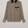 MMHPetite Flower Shirt Black
