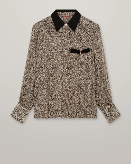 MMHPetite Flower Shirt Black