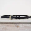 Narrow Belt Leather Navy