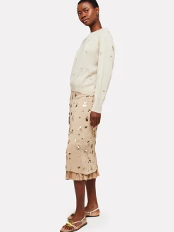 Palm Twist Boat Neck Cygnet/Gold Lurex
