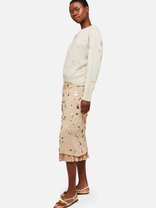 Palm Twist Boat Neck Cygnet/Gold Lurex