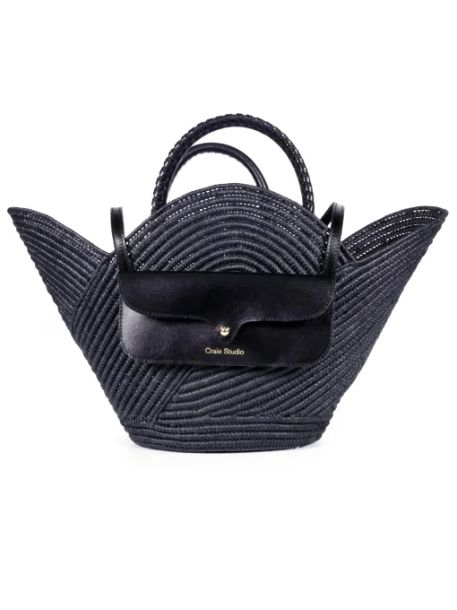 Panier Petal Basket Raffia Black
