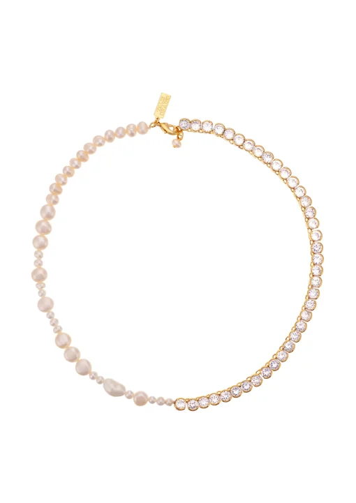 Pearl Necklace DUO- Cubic Zirconia