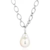 Pearl Power Chain Necklace Silver