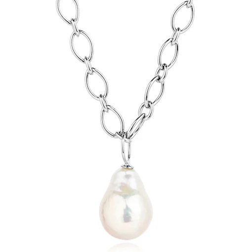 Pearl Power Chain Necklace Silver