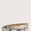 Pitone Belt Leather Beige Narrow