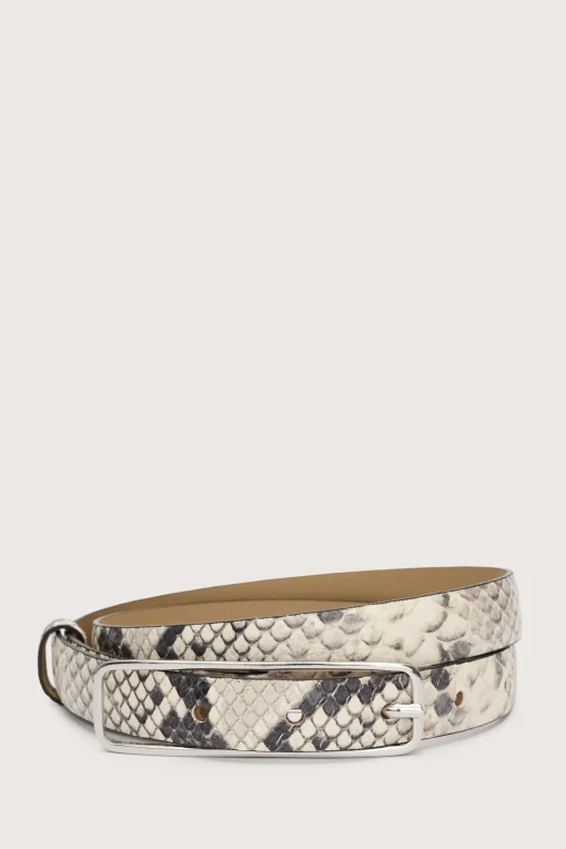 Pitone Belt Leather Beige Narrow