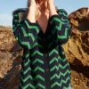PJ Top Chevron Navy/Green
