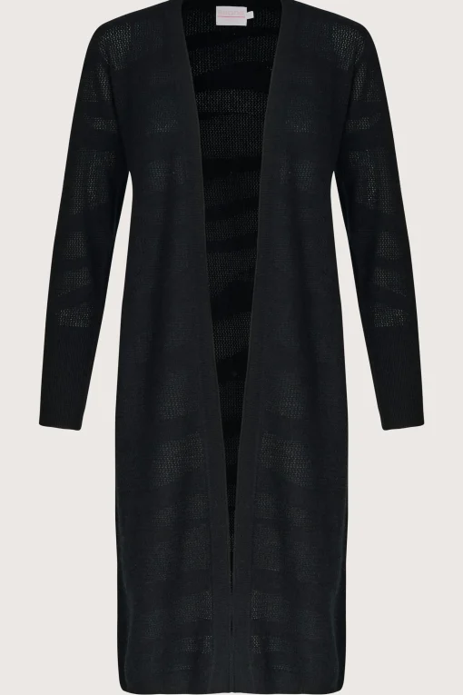 Pointelle Zebra Cardigan Black