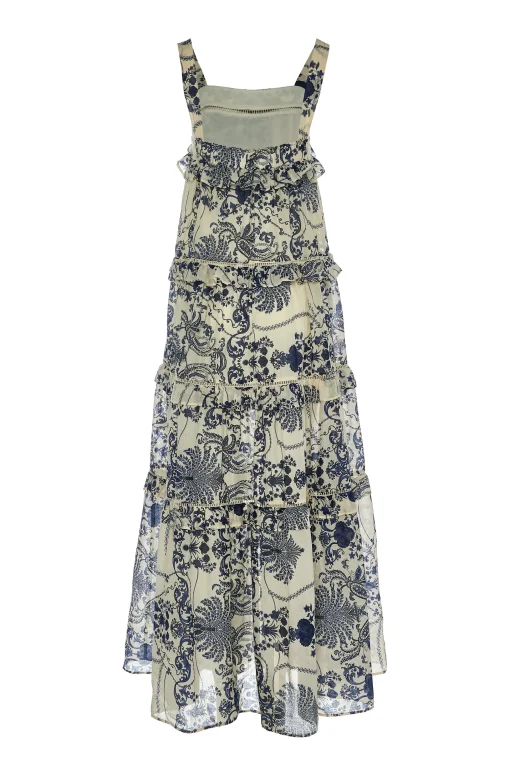 Reggina Maxi Dress Blue/Off-White