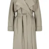 Regndrape Trench Coat Taupe Pinstripe