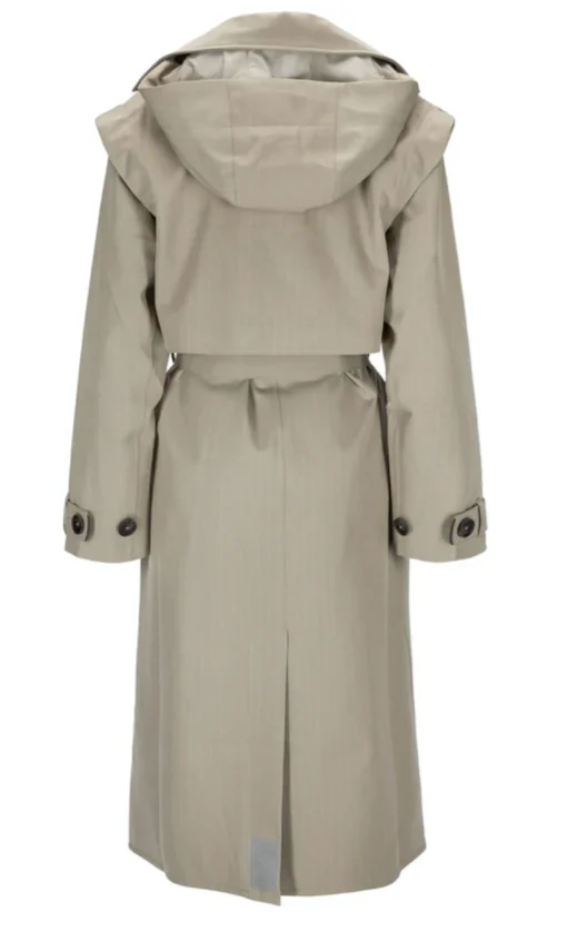 Regndrape Trench Coat Taupe Pinstripe